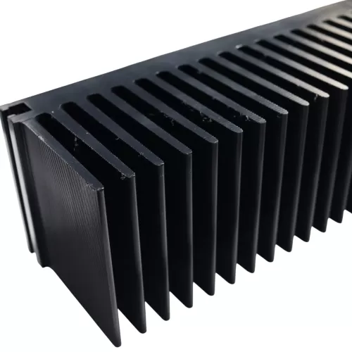 100mm x 215mm x 75mm Black Aluminium Heat Sink - 2110 Grams - V1-THS-56-100-B